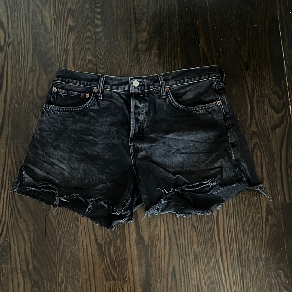 AGOLDE SHORTS SIZE 31 GREY LIGHT BLACK DISTRESSED